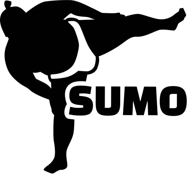Sumo wrestler with word — Stock Vector