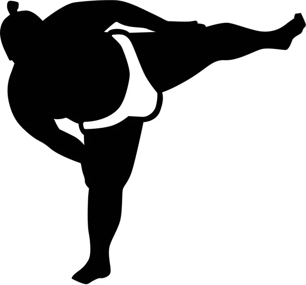 Sumo wrestler silhouette — Stock Vector