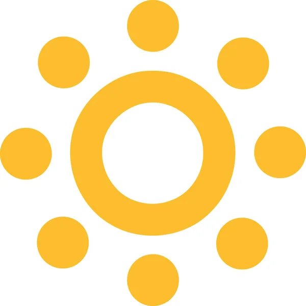 Sun icon with circles as sunrays — Stock Vector