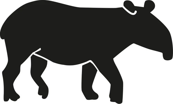 Tapir silhouette vector — Stock Vector