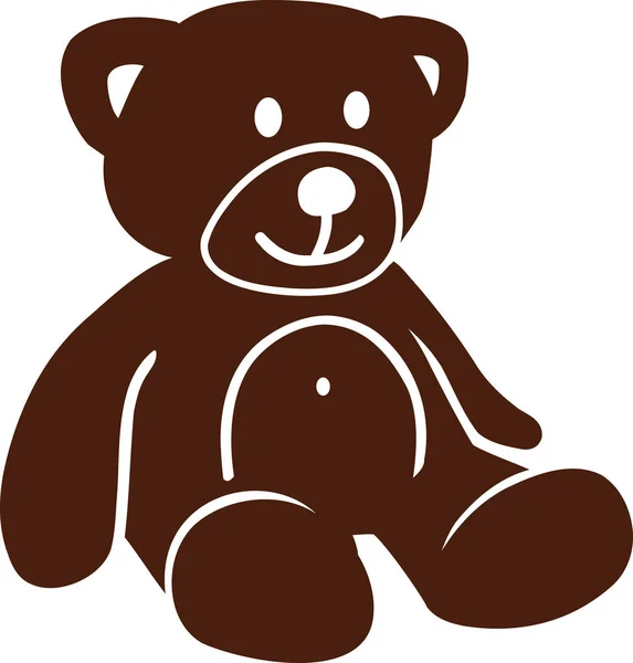 Schattige bruine teddybeer — Stockvector