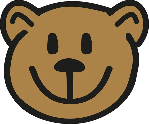 Linda cabeza de oso de peluche diseño — Vector de stock