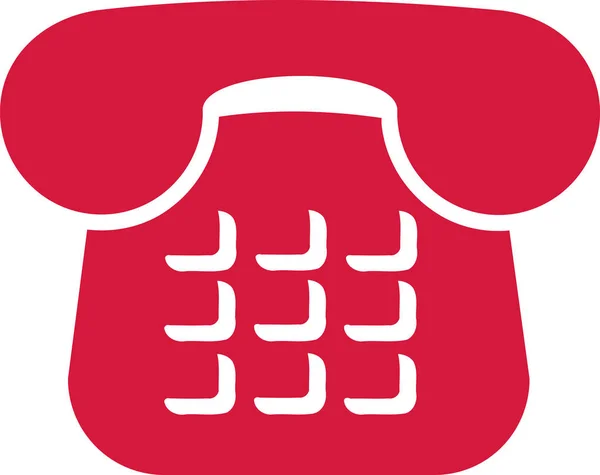 Red telephone icon — Stock Vector