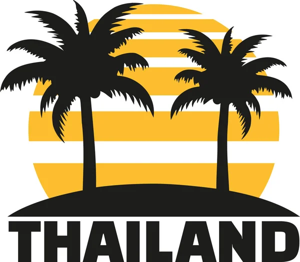 Thajsko s palem slunce a pláž — Stockový vektor