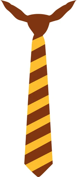 茶色と黄色のストライプのネクタイ — ストックベクタ