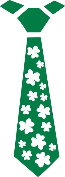Día de San Patricio corbata irlandesa con tréboles — Vector de stock