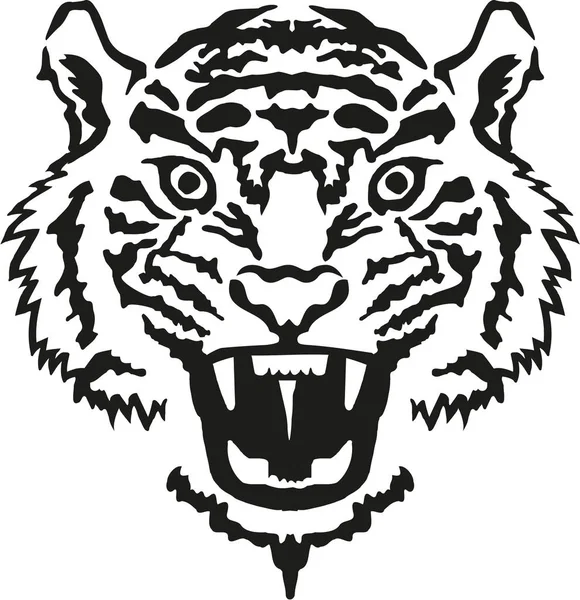 Tête de tigre grognant — Image vectorielle