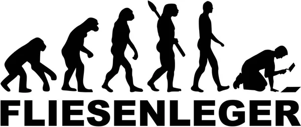 Evolution Tiler avec titre de poste allemand — Image vectorielle