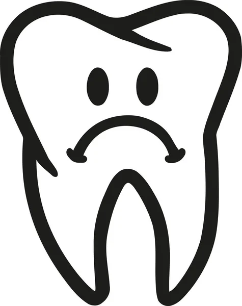 Triste dent - mal de dents — Image vectorielle