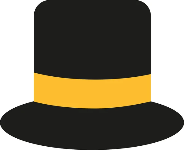 Top hat with yellow hatband — Stock Vector