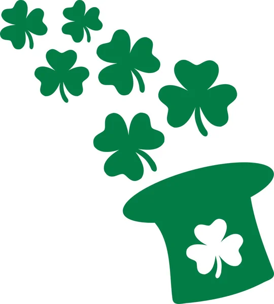 Yeşil yoncaları St Patrick's Day için uçan ile silindir — Stok Vektör