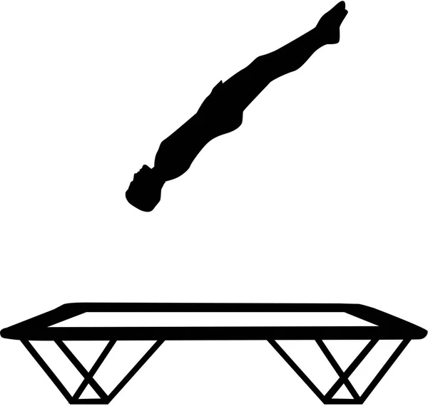 Trampolinist man silhouette — Stockvector