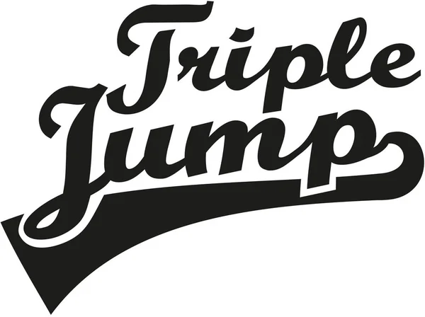 Triple salto palabra retro Dreisprung — Vector de stock
