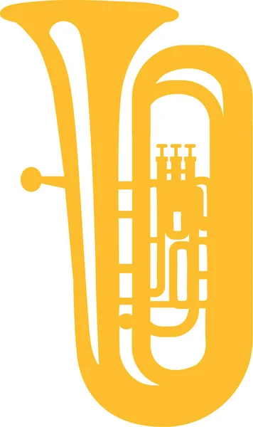 Icono amarillo Tuba — Vector de stock