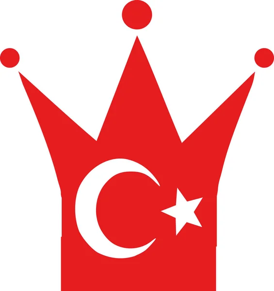 Turkey flag crown — Stock Vector