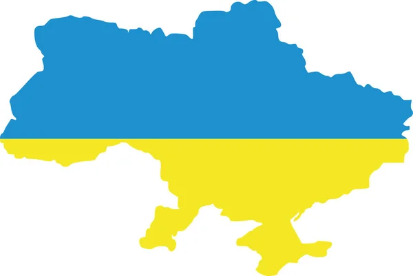 Ucrania mapa con bandera — Vector de stock
