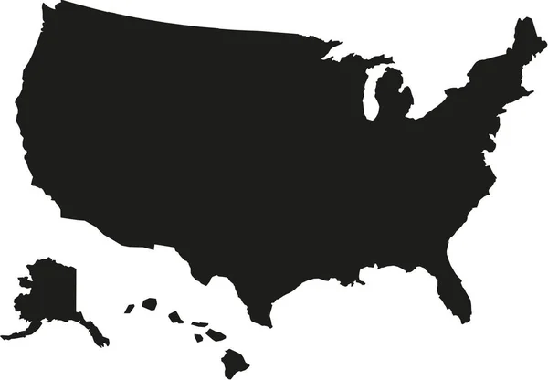 Spojené státy mapa s hawaii — Stockový vektor