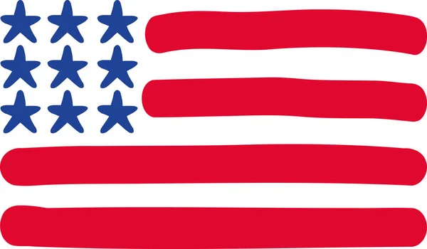 Handdrawn vlajka USA — Stockový vektor