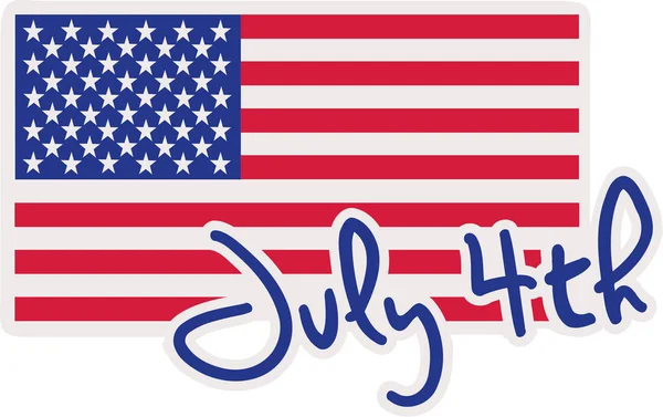4 juli med Usa flagga — Stock vektor