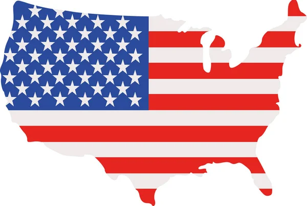 Spojené státy americké Map with Flag — Stockový vektor