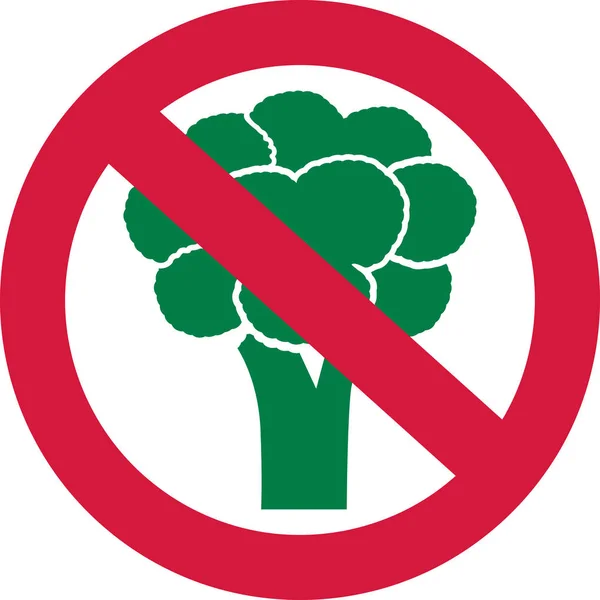 Ingen Broccoli - vegetabiliska förbjudet — Stock vektor