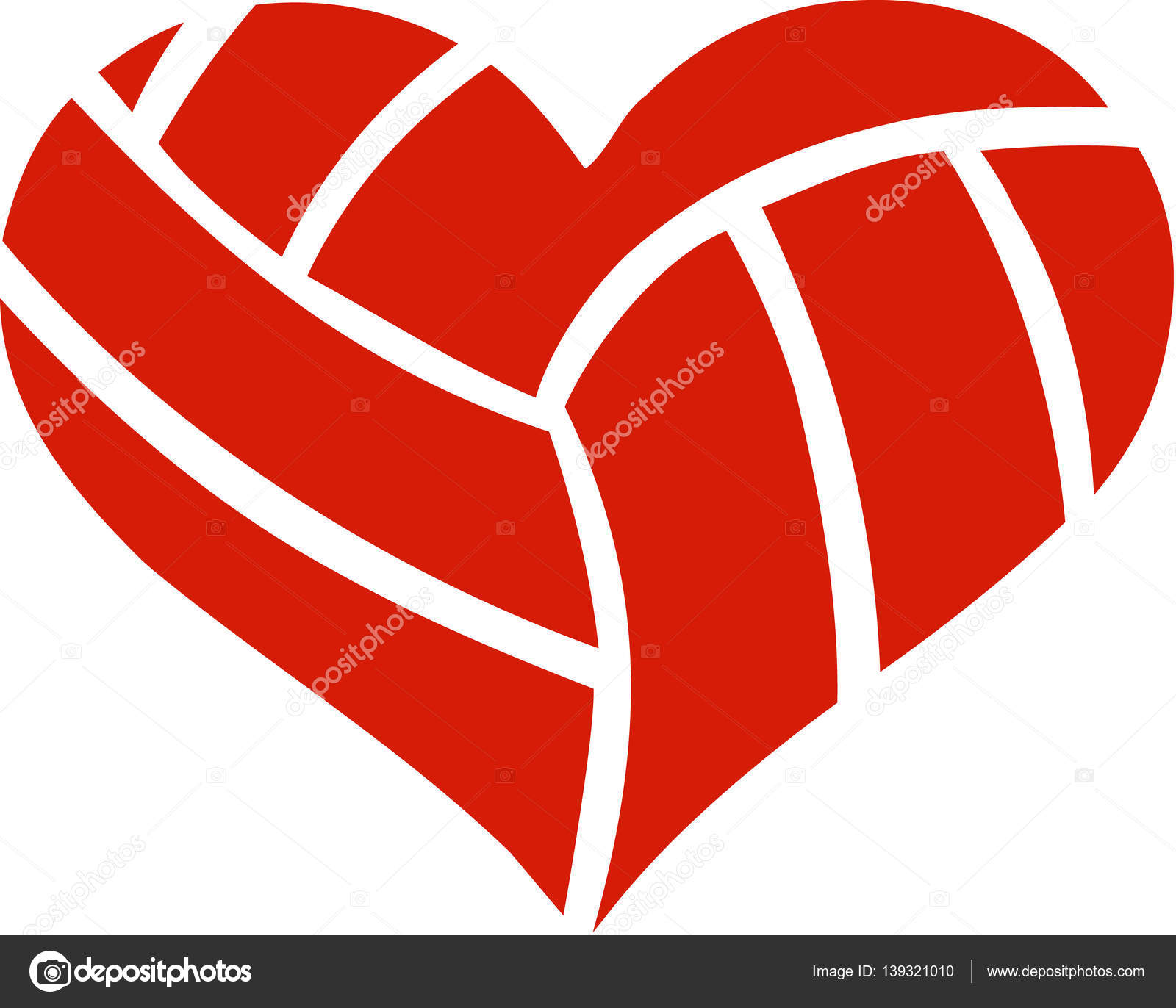 Download Volleyball Heart vector — Stock Vector © miceking #139321010