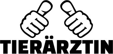 Başparmak ile kadın hayvan hastalıklarıyla ilgili. Alman T-Shirt tasarım.