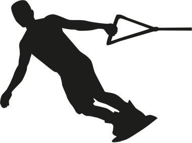 Wakeboarding silhouette vector clipart