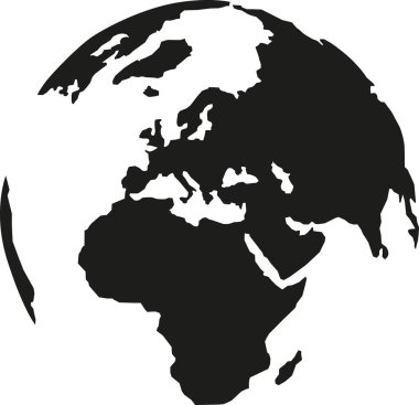 Seyyare yerküre ile kıta siluet