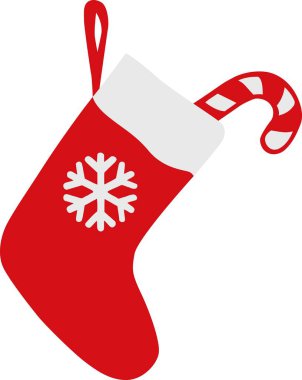 Şeker kamışı ile kırmızı Noel çorap