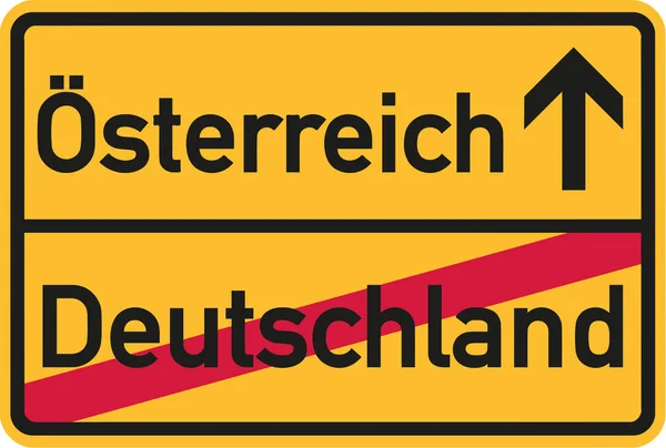 Migrace z Německa na Rakousko - německé město znamení — Stockový vektor