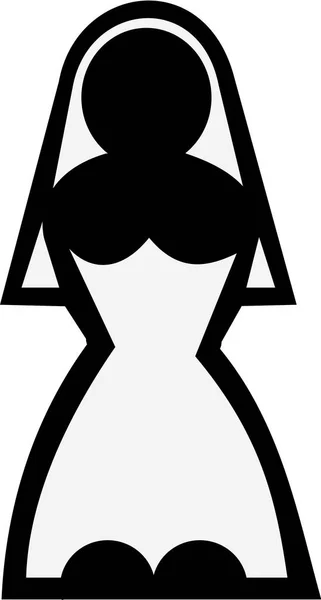Vecteur d'icône de mariée — Image vectorielle