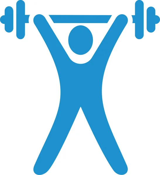 Light blue weight lifting — Stock Vector