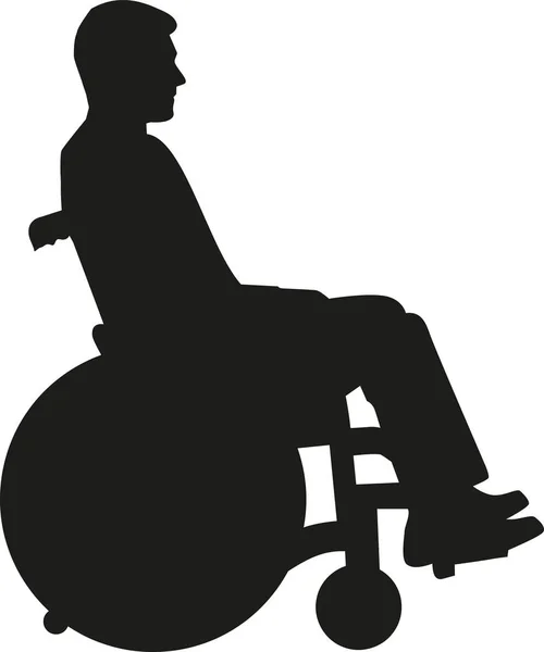 Vecteur de silhouette en fauteuil roulant — Image vectorielle