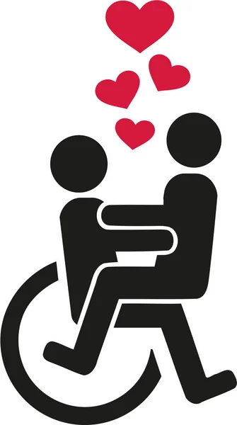 車椅子の愛のカップル — ストックベクタ