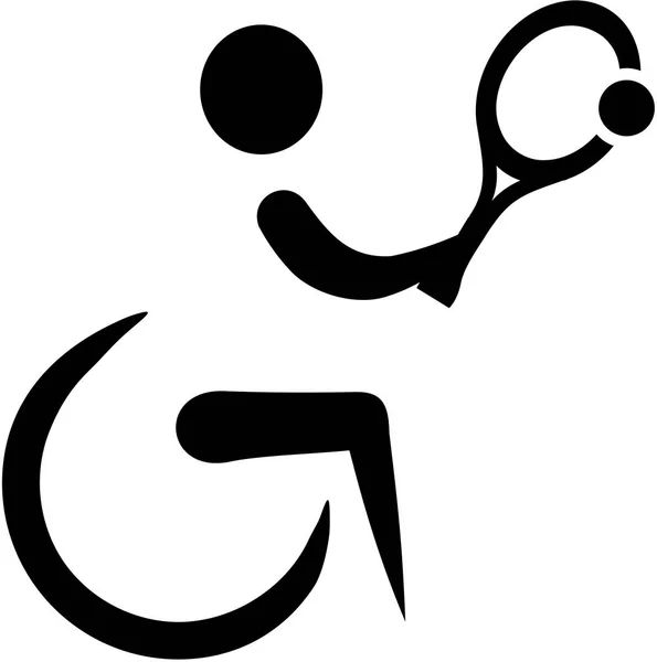 Tekerlekli sandalye Tenis simgesi — Stok Vektör