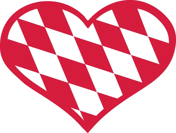 Bavorské vzor srdce červené — Stockový vektor