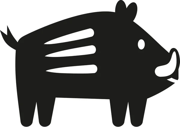 Lindo salvaje cerdo icono — Archivo Imágenes Vectoriales