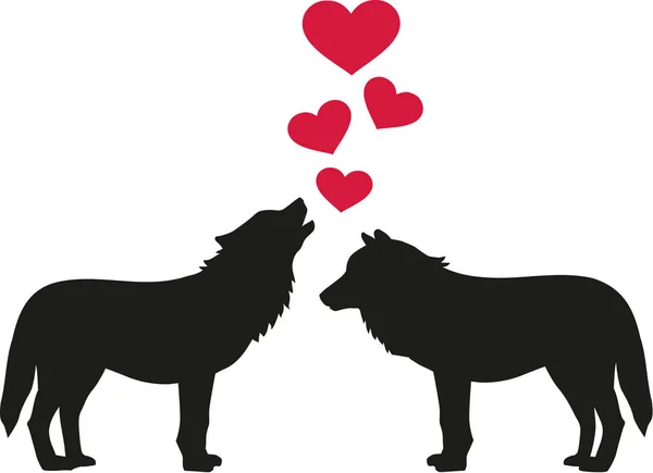愛のオオカミ — ストックベクタ