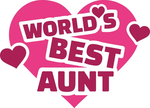 A világ legjobb néni szívvel — Stock Vector