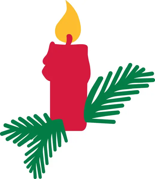 Vela de Adviento de Navidad — Vector de stock