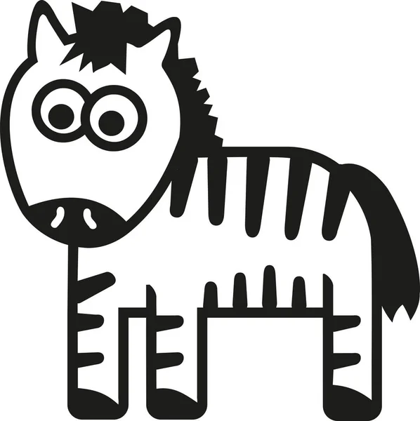 Zebra kreslený Legrační — Stockový vektor