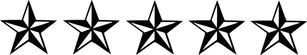黒 nautic 星 5 つ — ストックベクタ