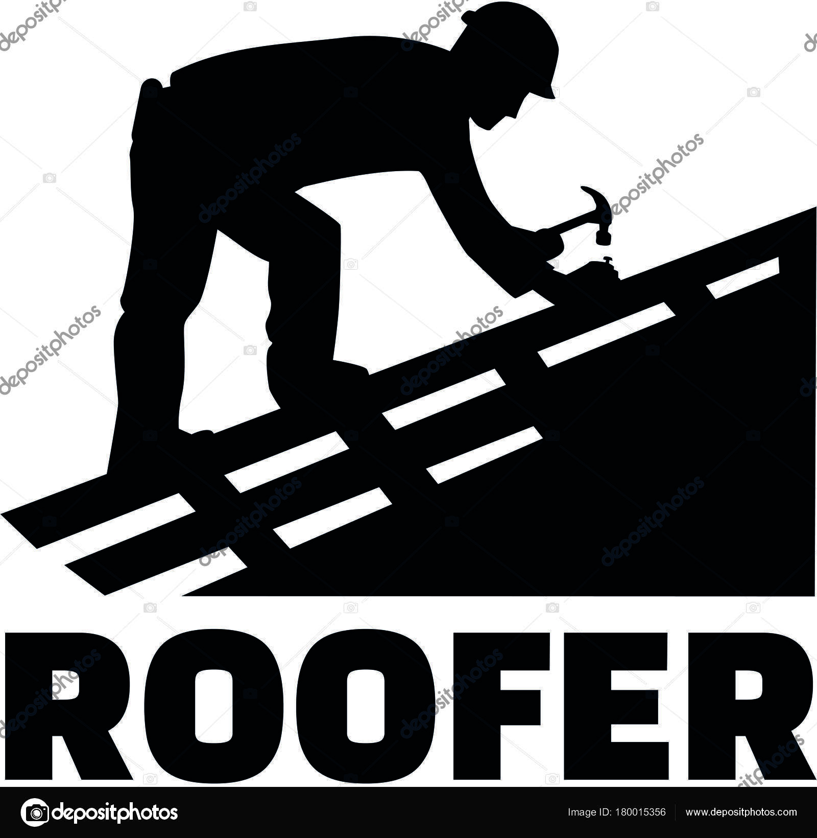 Roofer at work job title Stock Vector Image by ©miceking 180015356