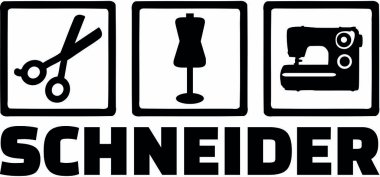 İş simgeleri ve erkek iş başlık Almanca terzi