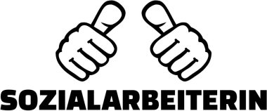 Başparmak - Almanca kelime ile kadın sosyal hizmet uzmanı