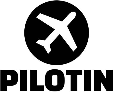 Uçak simgesi olan kadın pilot Almanca sözcük