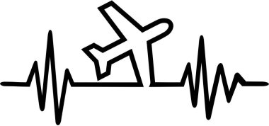 Pilot uçağı kalp atışı çizgi