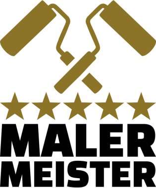 Alman ressam çapraz silindiri ile ana ve altın yıldız