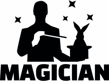 Sihirbaz siluet sihir numarası 